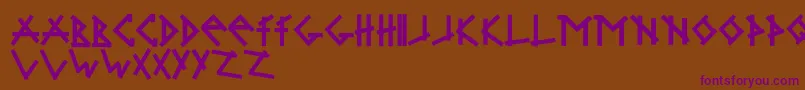 BrabbelBlocksBlack-Schriftart – Violette Schriften auf braunem Hintergrund