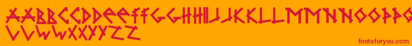 BrabbelBlocksBlack Font – Red Fonts on Orange Background