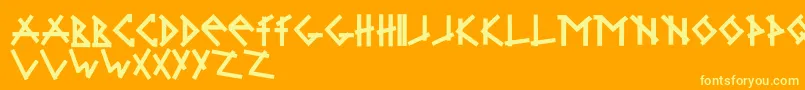 BrabbelBlocksBlack-Schriftart – Gelbe Schriften auf orangefarbenem Hintergrund