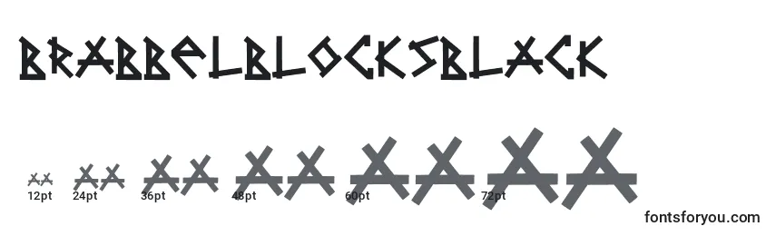 Размеры шрифта BrabbelBlocksBlack