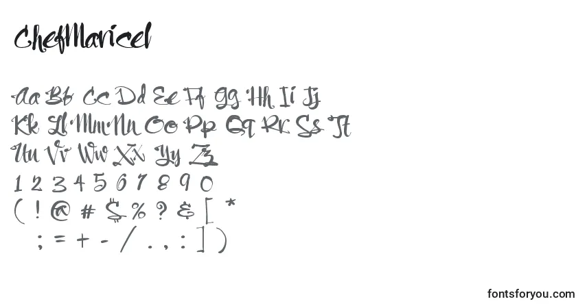 Schriftart ChefMaricel – Alphabet, Zahlen, spezielle Symbole