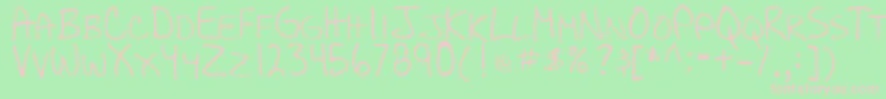 AllCaps Font – Pink Fonts on Green Background