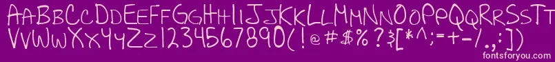 AllCaps Font – Pink Fonts on Purple Background