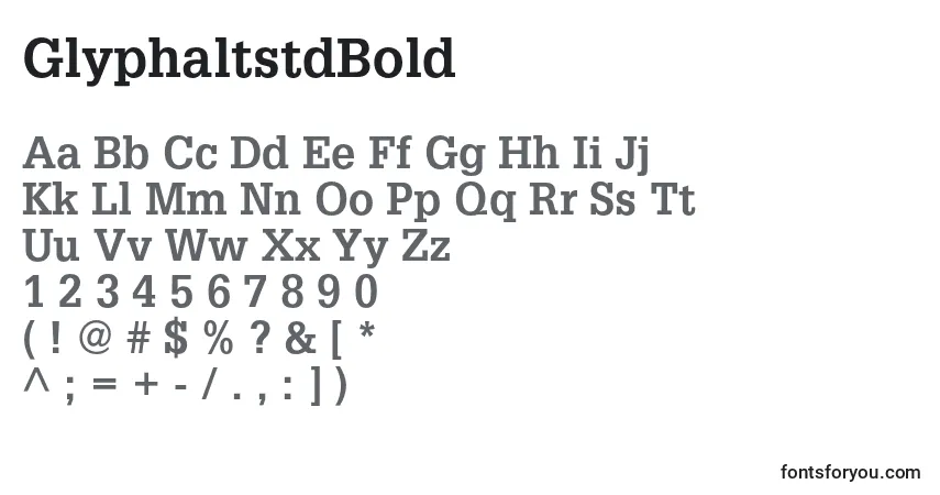 GlyphaltstdBold Font – alphabet, numbers, special characters