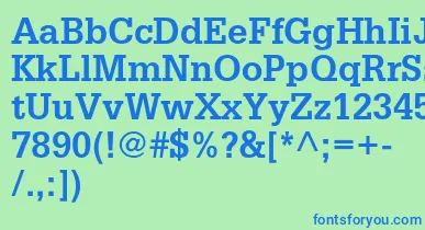 GlyphaltstdBold font – Blue Fonts On Green Background