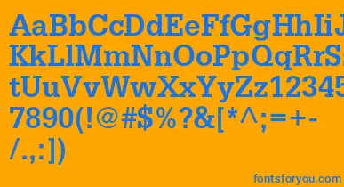 GlyphaltstdBold font – Blue Fonts On Orange Background