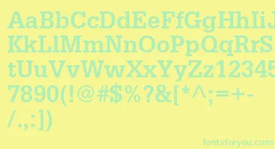 GlyphaltstdBold font – Green Fonts On Yellow Background