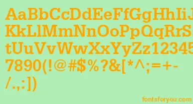 GlyphaltstdBold font – Orange Fonts On Green Background