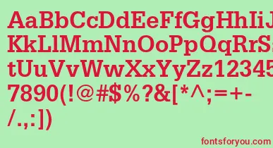 GlyphaltstdBold font – Red Fonts On Green Background