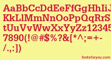 GlyphaltstdBold font – Red Fonts On Yellow Background