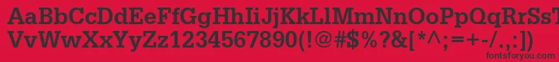 フォントGlyphaltstdBold – 赤い背景に黒い文字