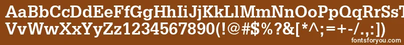 GlyphaltstdBold-fontti – valkoiset fontit ruskealla taustalla