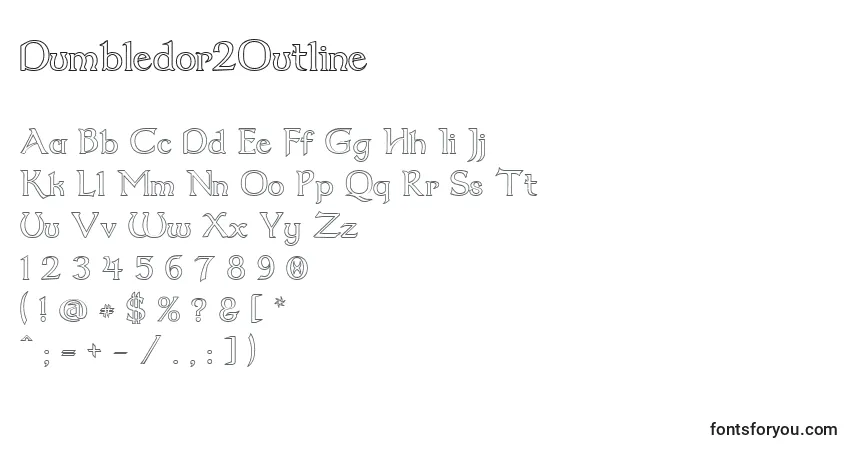 Schriftart Dumbledor2Outline – Alphabet, Zahlen, spezielle Symbole