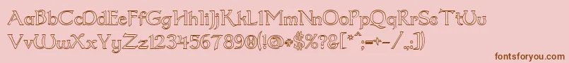 Dumbledor2Outline-Schriftart – Braune Schriften auf rosa Hintergrund