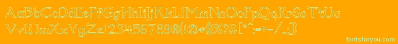 Fonte Dumbledor2Outline – fontes verdes em um fundo laranja