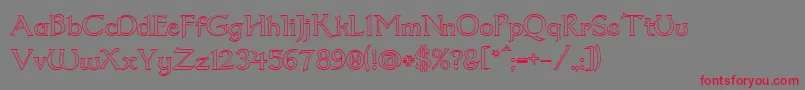 Dumbledor2Outline-Schriftart – Rote Schriften auf grauem Hintergrund