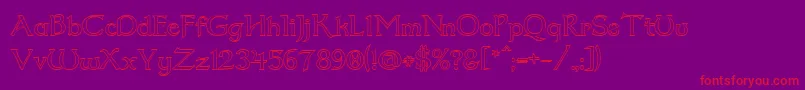 Dumbledor2Outline-Schriftart – Rote Schriften auf violettem Hintergrund