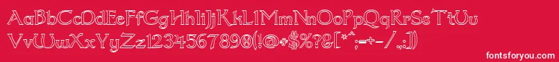 Dumbledor2Outline Font – White Fonts on Red Background