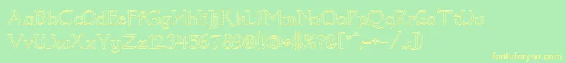 Dumbledor2Outline Font – Yellow Fonts on Green Background