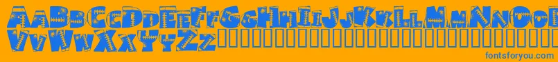 Touchdow Font – Blue Fonts on Orange Background