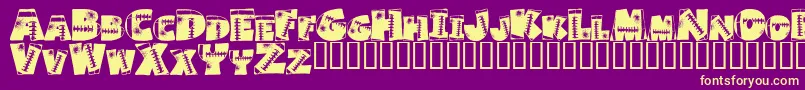 Touchdow Font – Yellow Fonts on Purple Background
