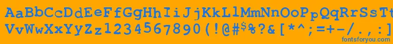 フォントToxica – オレンジの背景に青い文字