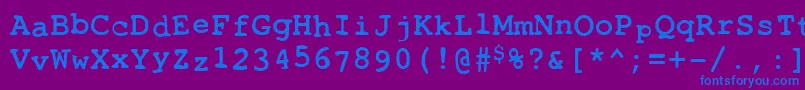 フォントToxica – 紫色の背景に青い文字
