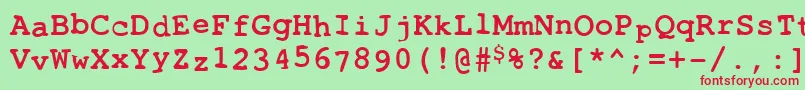 Шрифт Toxica – красные шрифты на зелёном фоне