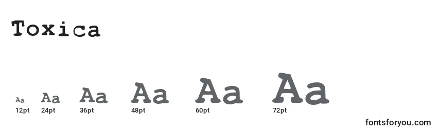 Размеры шрифта Toxica
