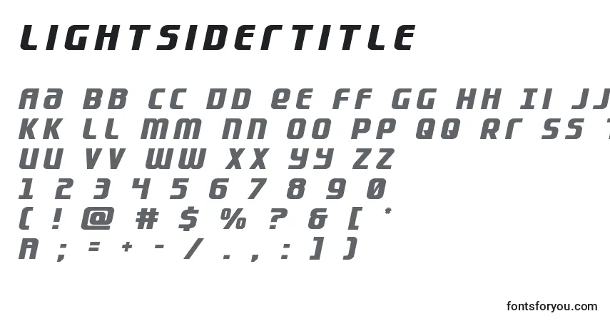 Шрифт Lightsidertitle – алфавит, цифры, специальные символы