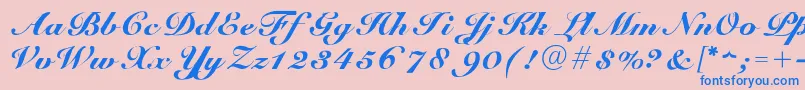 Balzac Font – Blue Fonts on Pink Background