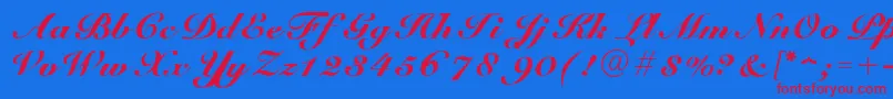 Balzac Font – Red Fonts on Blue Background