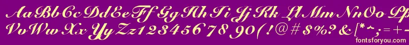 Balzac Font – Yellow Fonts on Purple Background