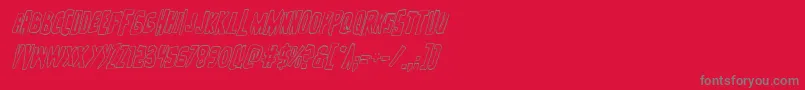 フォントZakensteinoutital – 赤い背景に灰色の文字