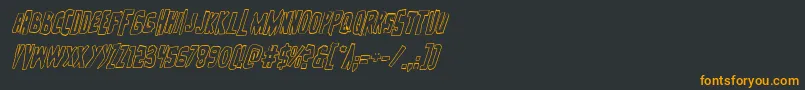 フォントZakensteinoutital – 黒い背景にオレンジの文字