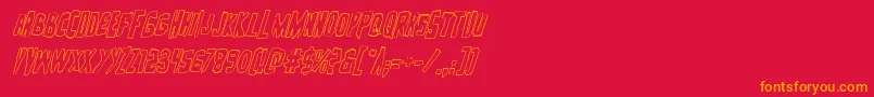 フォントZakensteinoutital – 赤い背景にオレンジの文字