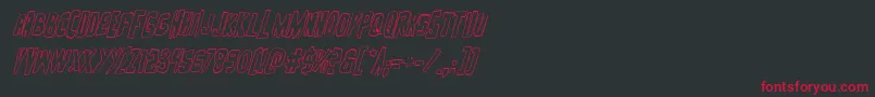 フォントZakensteinoutital – 黒い背景に赤い文字