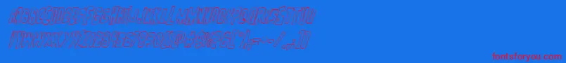 Zakensteinoutital Font – Red Fonts on Blue Background