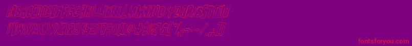 フォントZakensteinoutital – 紫の背景に赤い文字