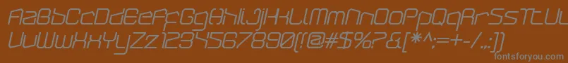 ArcticpatrolBolditalic-fontti – harmaat kirjasimet ruskealla taustalla