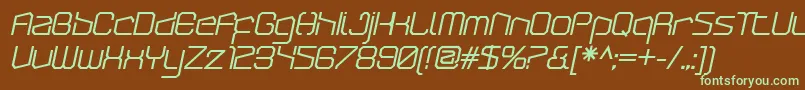 Шрифт ArcticpatrolBolditalic – зелёные шрифты на коричневом фоне