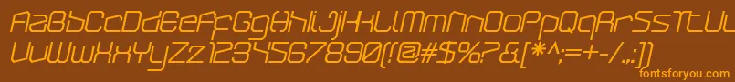 ArcticpatrolBolditalic Font – Orange Fonts on Brown Background