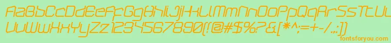 ArcticpatrolBolditalic Font – Orange Fonts on Green Background