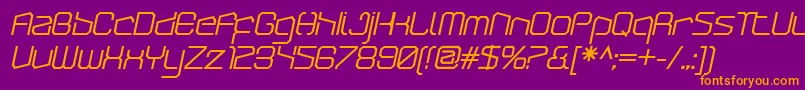 ArcticpatrolBolditalic Font – Orange Fonts on Purple Background