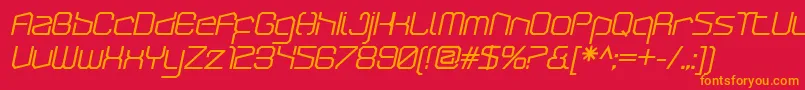 ArcticpatrolBolditalic Font – Orange Fonts on Red Background