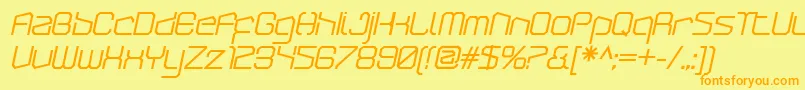 ArcticpatrolBolditalic Font – Orange Fonts on Yellow Background