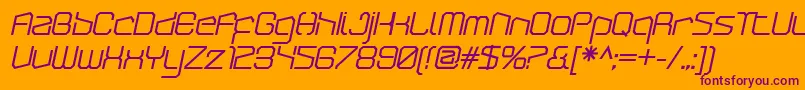 ArcticpatrolBolditalic Font – Purple Fonts on Orange Background