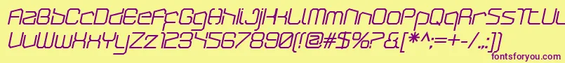 ArcticpatrolBolditalic Font – Purple Fonts on Yellow Background