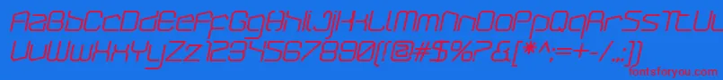 ArcticpatrolBolditalic Font – Red Fonts on Blue Background