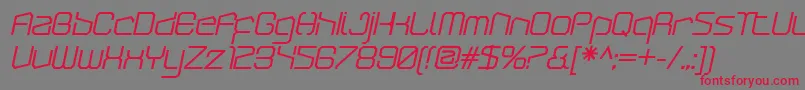 ArcticpatrolBolditalic Font – Red Fonts on Gray Background